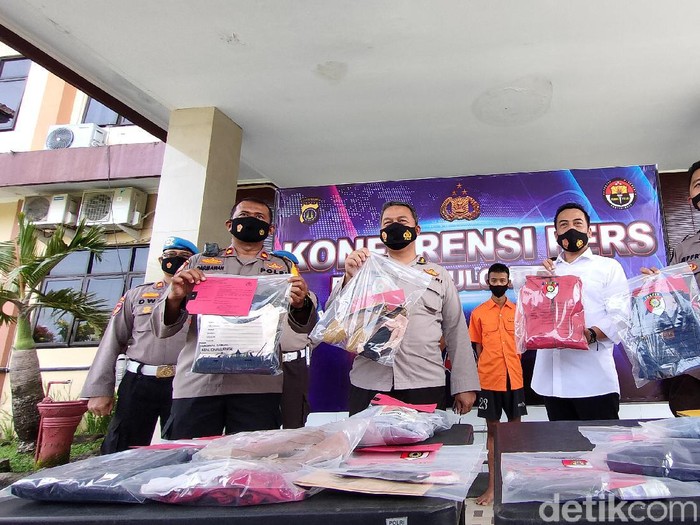 Jumpa pers kasus pembunuhan dua wanita muda di Kulon Progo, Senin (5/4/2021).