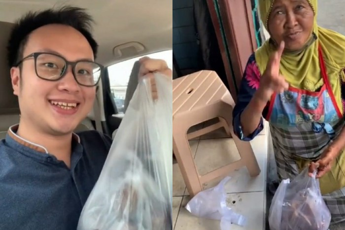 pria borong salak pria borong salak dari nenek penjual di depan Soto Kadipiro.