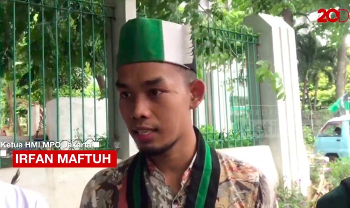 Ketua HMI MPO Cabang Jakarta, Irfan Maftuh. (Dok 20detik)