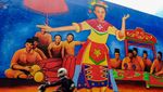 Penampakan Warna-warni Mural di Flyover Gaplek Tangsel