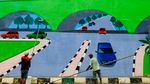 Penampakan Warna-warni Mural di Flyover Gaplek Tangsel