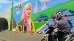 Penampakan Warna-warni Mural di Flyover Gaplek Tangsel