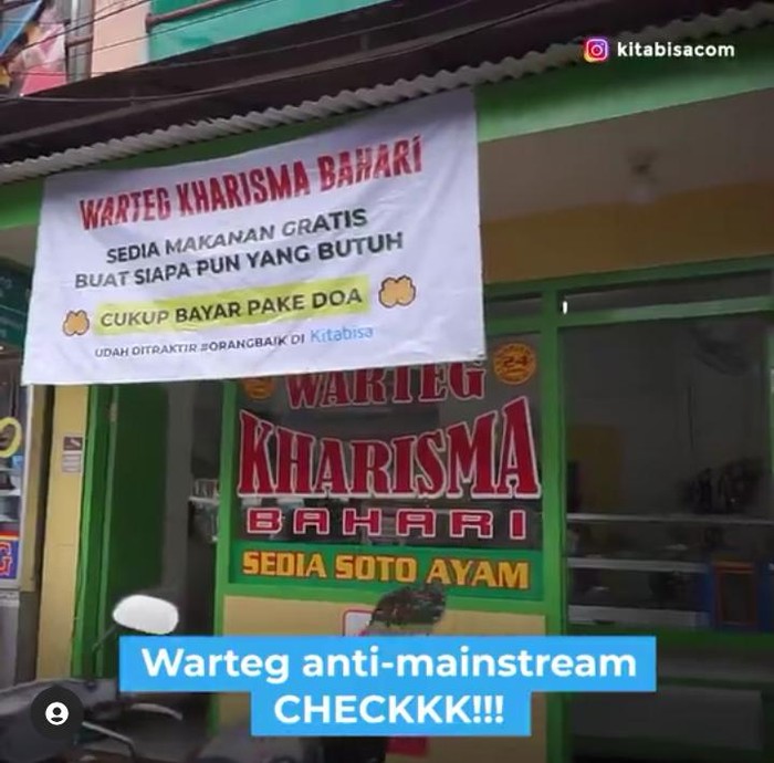Warteg bagi makanan gratis Makan di Warteg Ini Cukup Bayar Pakai Doa