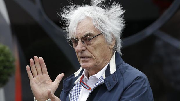 Bernie Ecclestone FILE - In this file photo dated Saturday, July 9, 2016, Bernie Ecclestone gestures in a paddock at the Silverstone racetrack, Silverstone, England. Ecclestone spoke to reporters Friday April 14, 2017, before the Bahrain Grand Prix, about his limited input as adviser to the new owners of F1, Liberty Media. (AP Photo/Luca Bruno, FILE)