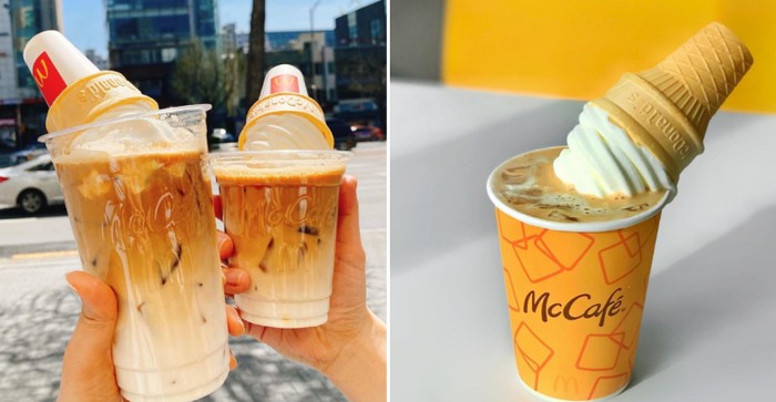 Es Kopi Latte Topping Es Krim Cone Jadi Tren di Korea, Gampang Dibuat!