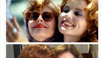 Susan Sarandon dan Geena Davis, mengulang pose muda mereka di film Thelma and Louise. Foto: Brightside