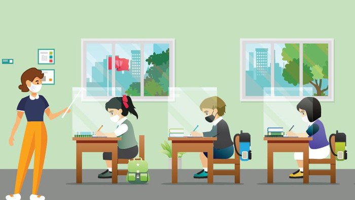 Infografis Protokol Kesehatan di Sekolah saat Tatap Muka