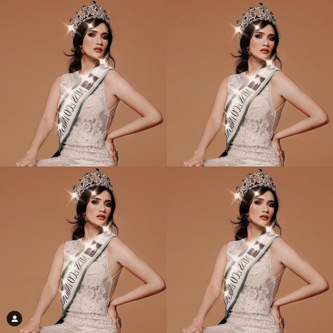 Intan Wisni mengikuti malam final Miss Eco International 2021 yang digelar di Mesir, 5 April 2021. Dia berhasil melaju hingga babak top 10 namun tak berlanjut ke babak selanjutnya. Foto: Dok. Instagram @intanwisni89 @eljohn.pageants, Facebook Miss Eco International