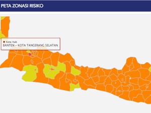 Tangsel Jadi Satu-satunya Wilayah Zona Merah Corona di Jawa