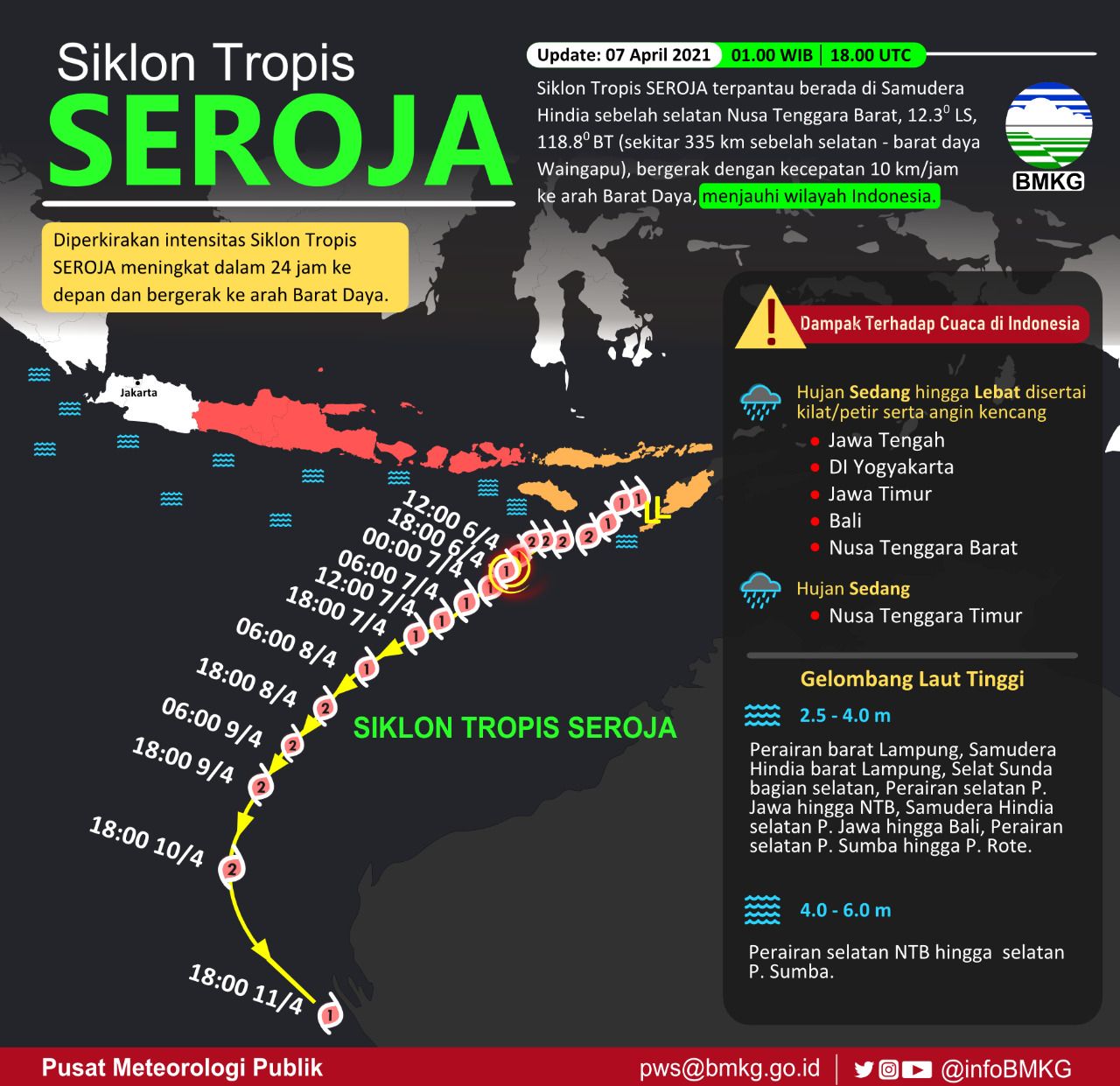 Sikon Tropis Seroja, 7 April 2021. (Dok BMKG)