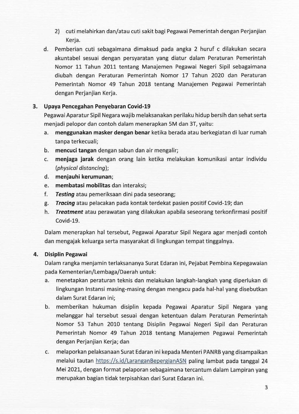 Surat Edaran Nomor 08 Tahun 2021