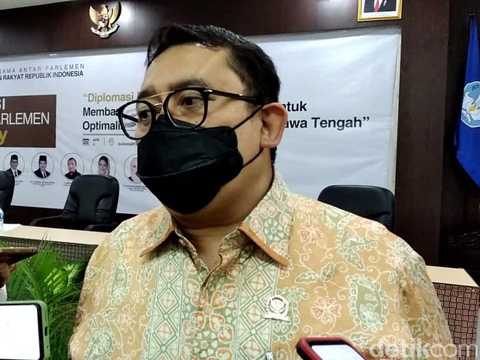 Fadli Zon usai menghadiri acara di Universitas Sebelas Maret (UNS) Solo, Kamis (8/4/2021).