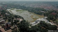 Penampakan terkini aerial TMII di kawasan Jakarta, Kamis (8/4/2021).