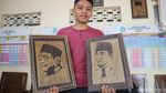 Menengok Bisnis Lukis Tokoh Nasional di Atas Bambu