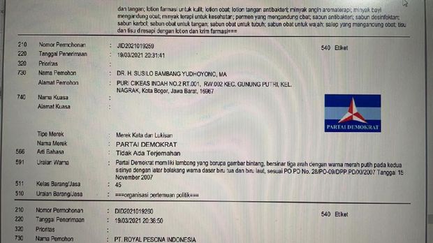 Pendiri Partai Demokrat Hengky Luntungan mengungkap Susilo Bambang Yudhoyono (SBY) mendaftarkan PD ke Hak Kekayaan Intelektual (Haki) atas nama pribadi. (Dok. Istimewa)