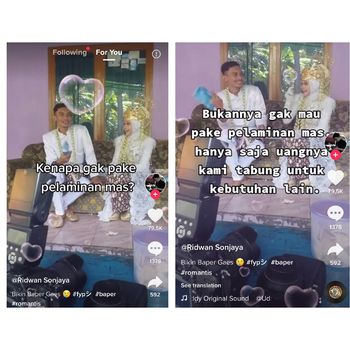 Viral di media sosial pengantin menikah tanpa pelaminan.