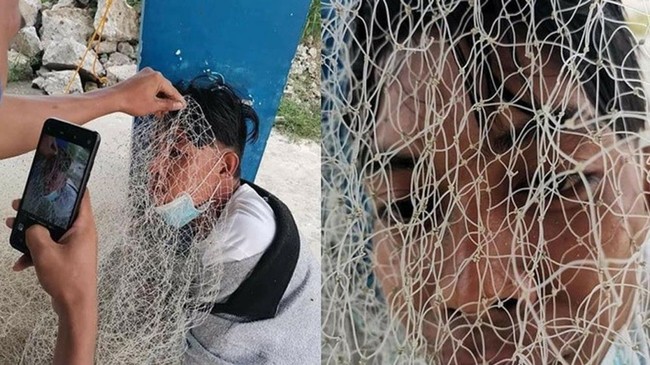 Idenya sih bagus nih sampai sok-sok an pakai jala. Tapi hasilnya... bikin males lihat deh.. Foto: Instagram/@awreceh.id