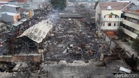 Begini kondisi Pasar Kambing, Tanah Abang, Jakartam setelah terbakar, Jumat (9/4/2021).
