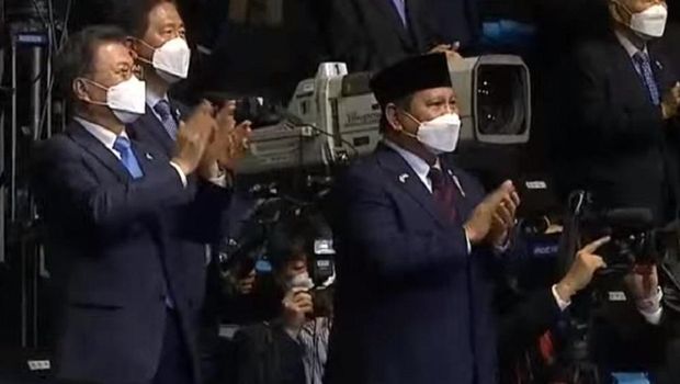 Menhan Prabowo Hadiri Peluncuran Pesawat Jet Tempur KFX di Korea Selatan (Tangkapan Layar via Kemhan)