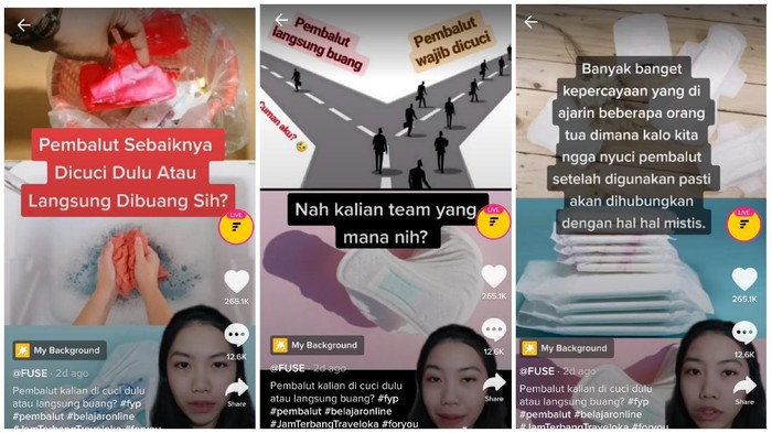 Pembalut dicuci dulu Vs langsung dibuang Pembalut dicuci dulu Vs langsung dibuang