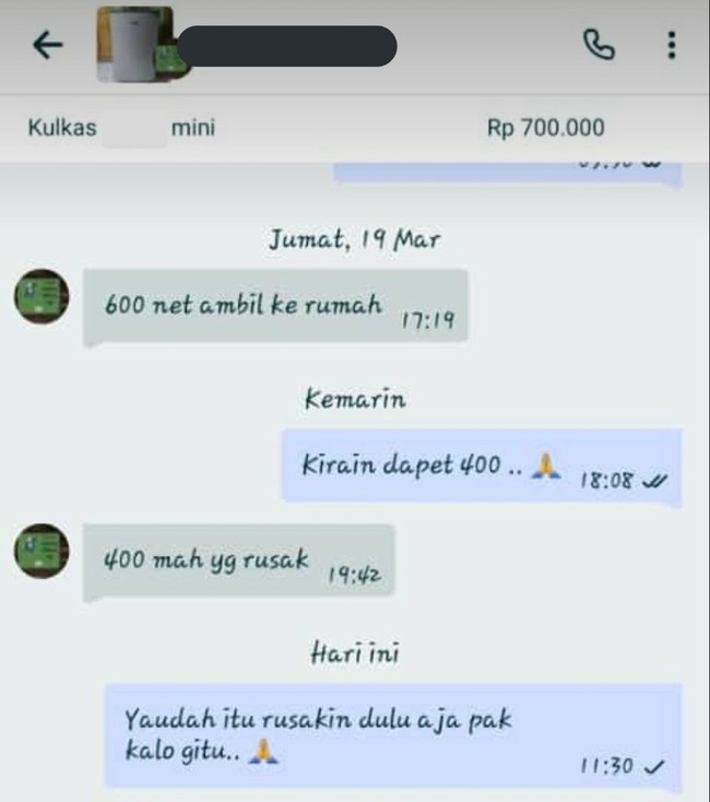 Lah ini gimana sih maksudnya, demi harga murah pembelinya malah minta dirusakkin aja barangnya. Aneh-aneh aja memang kelakuan netizen. Foto: Twitter/@txtdarionlshop