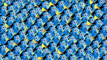 Perhatikan seksama untuk mencari si Sadness di antara ikan Dory ini.  Foto: Brightside