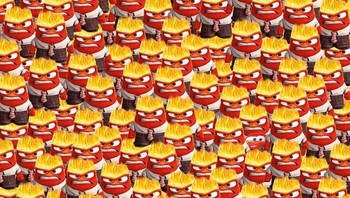 Bisa kamu temukan di mana mobil McQueen di antara karakter Anger Inside Out? Foto: Brightside