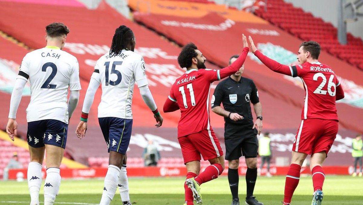 Liverpool kalahkan Aston Vilal 2-1 lewat gol injury time (Getty Images/Pool)