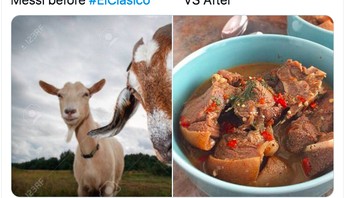 Messi sebelum el clasico dan sesudahnya. Foto: Twitter