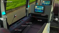 Dikatakan desain ini merupakan Suites Combi konsep berkendara bus yang baru dan pertama di Indonesia bahkan di dunia. Merupakan akselerasi perpaduan orisinalitas desain karya anak bangsa Indonesia dengan mengoptimalkan konfigurasi perpaduan Suites Cabin dan Physical Distancing Seat. Foto: dok. Laksana/Mercedes-Benz