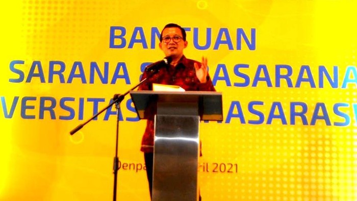 Bantuan untuk dunia pendidikan di Bali terus diberikan. Salah satunya untuk penyediaan sarana dan prasarana Universitas Mahasaraswati Denpasar Bali.