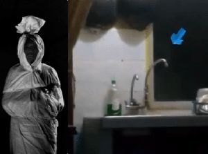 Merinding! Netizen Lihat Bayangan Pocong Mengintip di Jendela Dapur