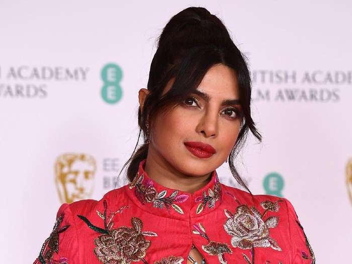 LONDON, ENGLAND - APRIL 11: Awards Presenter Priyanka Chopra Jonas attends the EE British Academy Film Awards 2021 at the Royal Albert Hall on April 11, 2021 in London, England. (Photo by Jeff Spicer/Getty Images)