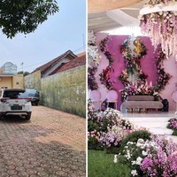 Miky menuturkan jika kedua pasangan takjub melihat dekorasi akad nikah yang diadakan di rumah. Kedua pasangan itu menangis setelah keluar lihat dekornya, singkatnya. Miky juga menyampaikan acara pernikahan tersebut tak mendapatkan masalah dari tetangga meski digelar dengan megah di rumah. Foto: Dok. Raindropsdeco.
