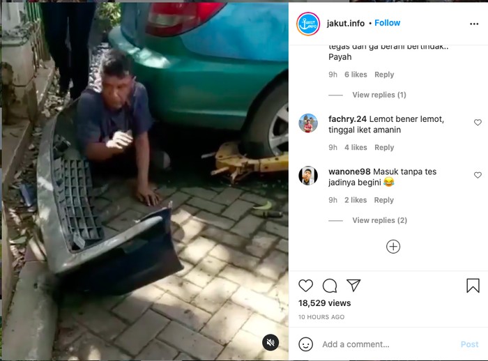 aksi pencurian sparepart mobil