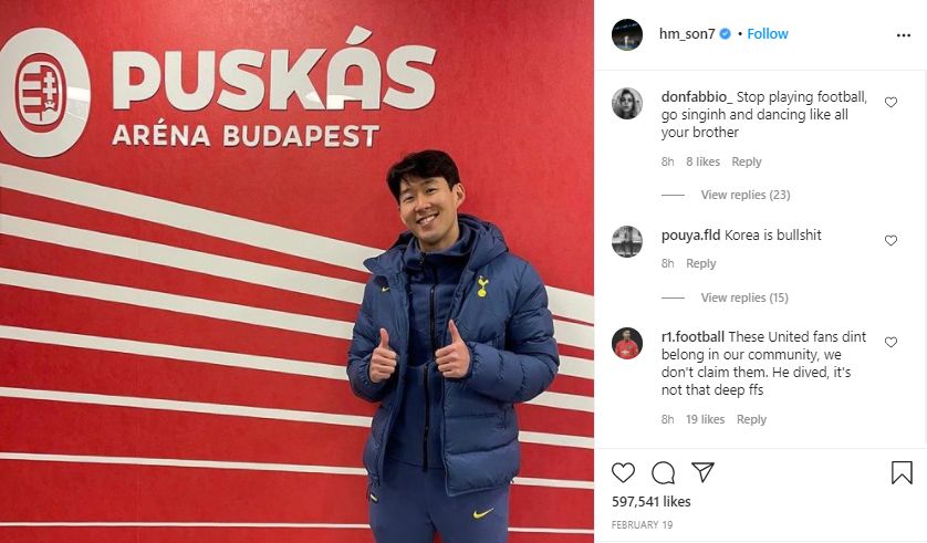 Son Heung-min mendapat serangan rasisme di media sosial usai kekalahan Tottenham Hotspur dari Manchester United, Minggu 11 April 2021.