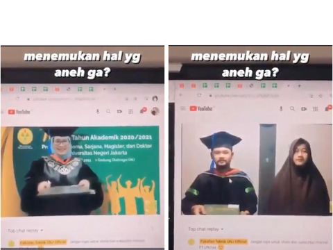 Viral video kocak mahasiswa yang sedang wisuda online.