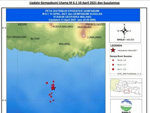 Pascagempa Malang M 6,1, Terjadi 13 Kali Gempa Susulan