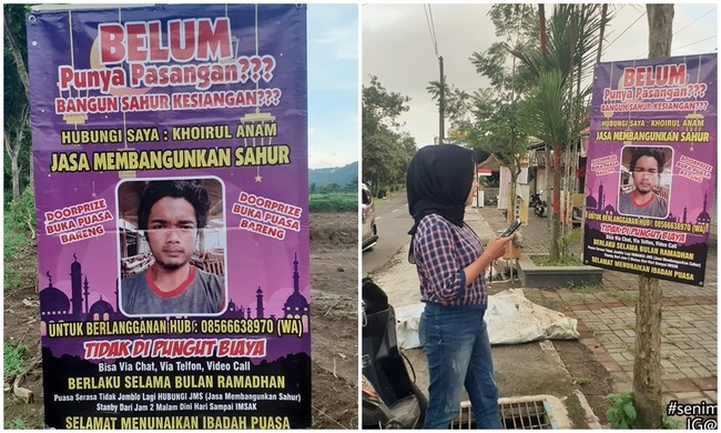 Lumayan bisa jadi penghasilan tambahan nih. Ngggak tanggung-tanggung, sampai bikin banner yang ditempel di pinggir jalan lagi. Kamu pernah nemuin iklan kayak gini nggak? Foto: 1cak.com