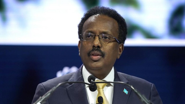 NEW YORK, NEW YORK - SEPTEMBER 23: President of Somalia Mohamed Abdullahi Mohamed speaks onstage during the 2019 Concordia Annual Summit - Day 1 at Grand Hyatt New York on September 23, 2019 in New York City.   Riccardo Savi/Getty Images for Concordia Summit/AFP (Photo by Riccardo Savi / GETTY IMAGES NORTH AMERICA / Getty Images via AFP)