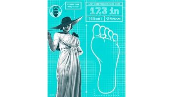 Seperti yang diungkapkan oleh Takano, ukuran sepatu dari Lady Dimitrescu hampir dua kali lipat ukuran sepatu wanita biasa yakni 17,4 inci (sekitar 44 centimeter). Foto: (Twitter : @getFANDOM).