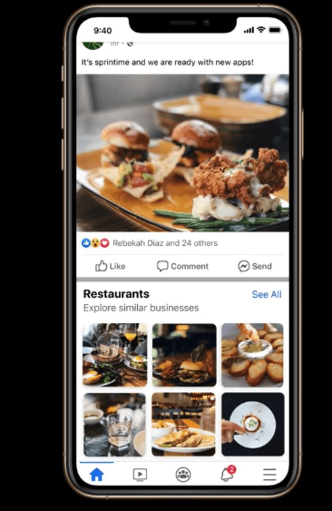 facebook uji fitur rekomendasi bisnis di News Feed