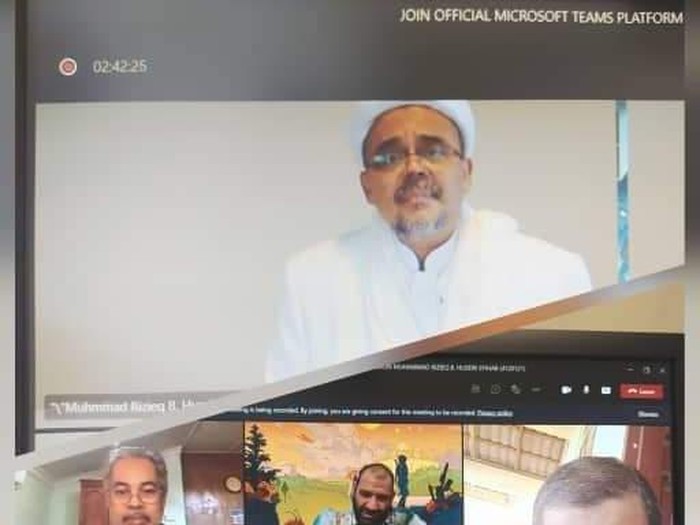 Habib Rizieq ikuti sidang disertasi secara daring (dok. Pengacara HRS)