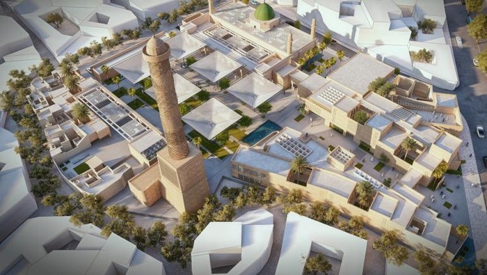 Ilustrasi pembangunan Masjid di Mosul