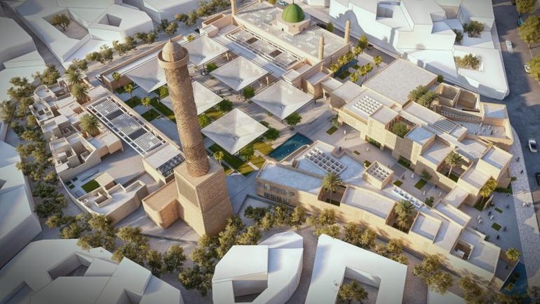 Rusak Parah di Tahun 2017, Masjid Bersejarah di Irak Akan Dibangun Lagi Ilustrasi pembangunan Masjid di Mosul