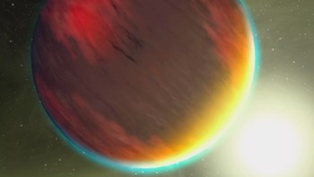 HD 209458b. Planet ini mengorbit bintang mirip matahari yang berjarak 150 tahun cahaya di konstelasi Pegasus dalam orbit 3,5 hari. HD 209458b memang tidak layak huni. Namun para ahli mengatakan bahwa keberadaan molekul pembawa kehidupan bisa menunjukkan adanya kehidupan di planet serupa, namun dengan permukaan berbatu.Foto: NASA