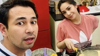Temani sang istri masak di dapur, Raffi penasaran sendiri kira-kira masakan apa yang kini tengah dibuat oleh Nagita. Foto: Instagram @raffinagita1717