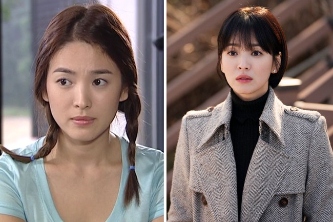 Saat membintangi drama Korea Full House, Song Hye Kyo masih berumur 23 tahun. Meski telah berumur 39 tahun, kecantikan mantan istri Song Joong Ki ini tak berubah. Terbaru, ia membintangi drama Korea Encounter. Foto: dok KBS2, dok tvN
