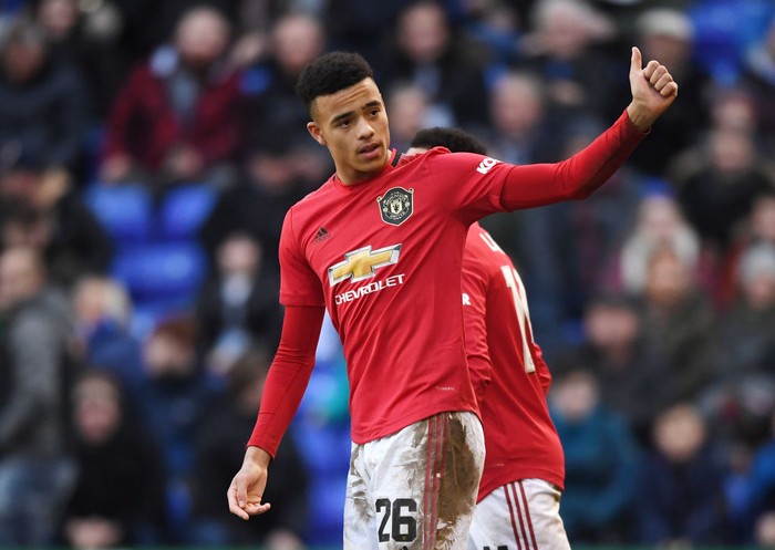BIRKENHEAD, ENGLAND - JANUARY 26:  Mason Greenwood of Manchester United celebrates after scoring his teams sixth goal during the FA Cup Fourth Round match between Tranmere Rovers and Manchester United at Prenton Park on January 26, 2020 in Birkenhead, England. (Photo by Gareth Copley/Getty Images)