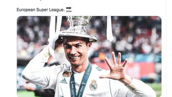 Kalau Juventus benar-benar berkompetisi di European Super League, maka Cristiano Ronaldo mungkin tak bisa lagi main di Liga Champion. Foto: Twitter